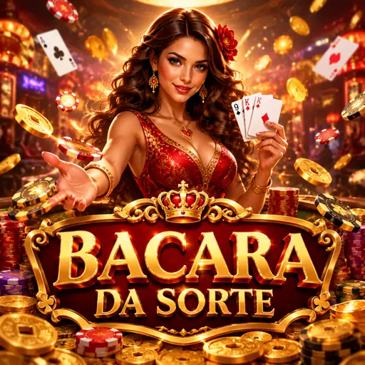 Mesa de bacará com marcações de banker e player e cartas centrais