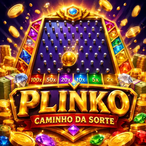 Tabuleiro de Plinko com bola caindo entre pinos